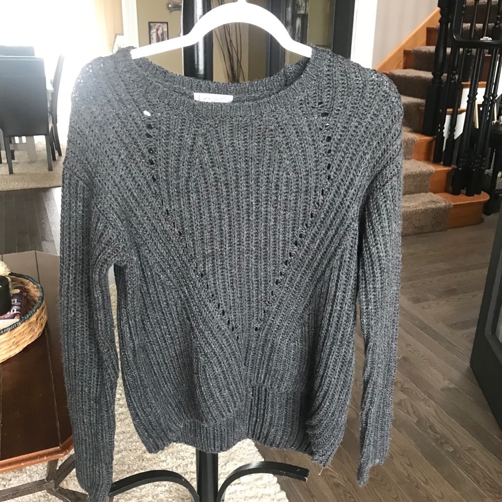 2/$12 Dex grey knitted sweater